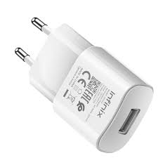 "Infinix 18W Adapter with USB-A Port - White Color"