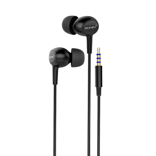 R-9 Handsfree Wired Earphones – Black Color